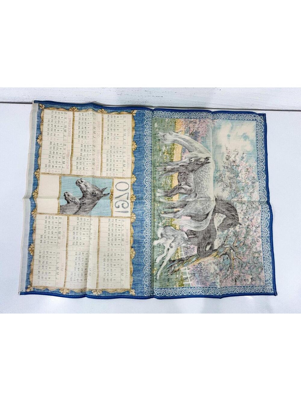 1970 Horses Calendar Tea Towel Kitchen Decor - Picture 9 of 11